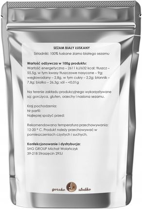 Sezam Biały ziarno łuskany najwyższa1kg - zdjęcie 3