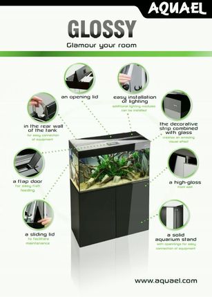 Zestaw Akwarium Aquael Glossy 100 Szafka Biała - zdjęcie 2