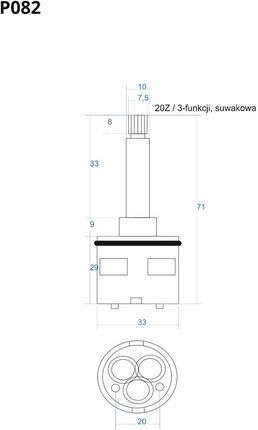 Corsan Głowica Trójdrożna 3,5Cm P082 - zdjęcie 2