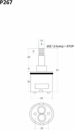 Corsan Głowica Rozdzielacza Wody 6,1Cm P267 - zdjęcie 2