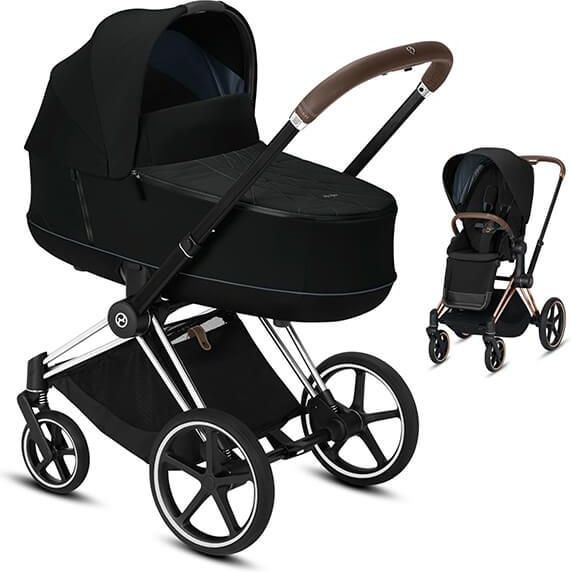 Wózek Cybex Platinum Cybex E Priam 2 0 Deep Black Głęboko Spacerowy