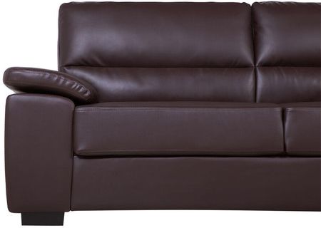 Beliani Sofa 3-Osobowa Ekoskóra Brązowa Vogar - zdjęcie 6