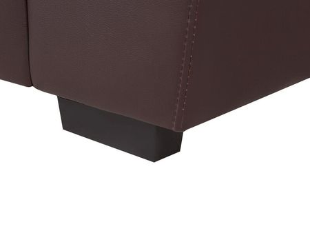 Beliani Sofa 3-Osobowa Ekoskóra Brązowa Vogar - zdjęcie 4