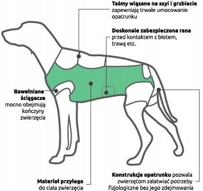 Fartuszek, ubranko pooperacyjne dla psa S - zdjęcie 2