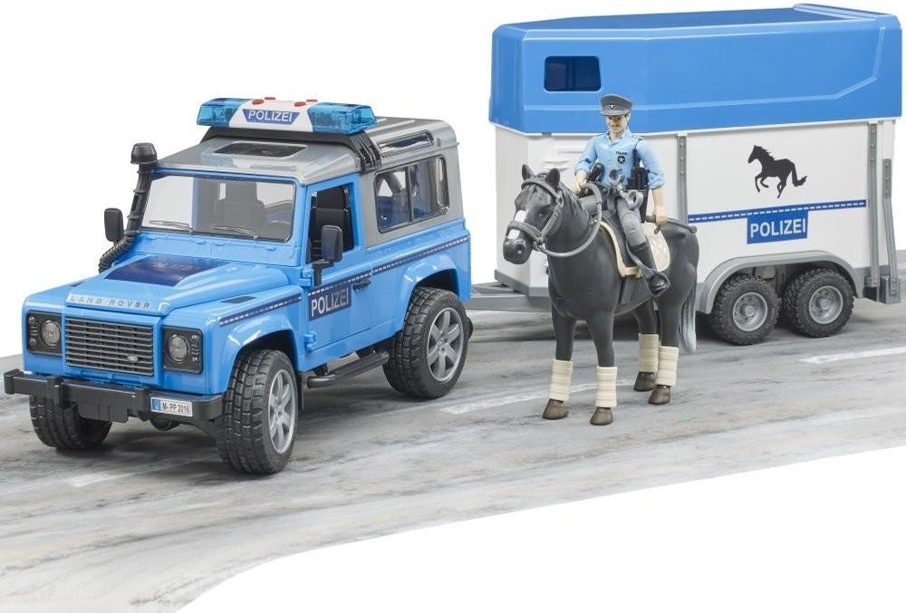 Bruder Land Rover Defender W Z Policyjny Z Przyczep I Figurkami