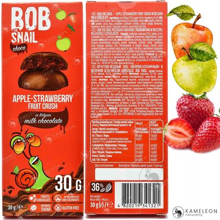 Bob Snail jabł-truskawka mleczna czekolada 30 g - zdjęcie 4