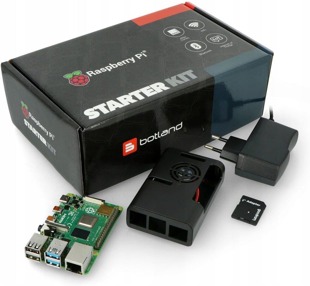 Mikrokontroler ZESTAW Z RASPBERRY PI 4B WIFI 2GB RAM AKCESORIA