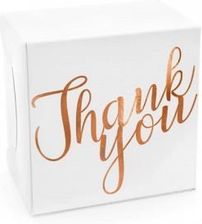 Zdjęcie Partydeco  Ozdobne pudełka na ciasto - Thank you, różowe złoto, 14x8,5x14cm (1 op. / 10 szt.)  - Brzesko