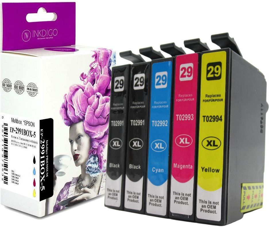 Tusz INKDIGO 5X TUSZE DO EPSON T2991 XP235 XP245 XP342 XP435 29 Do