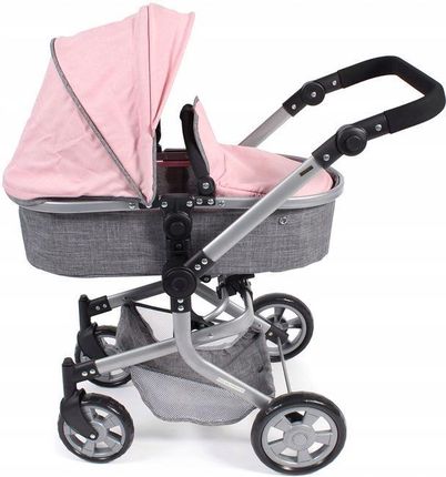 Bayer-Chic 2000 Wózek Kombi dla Lalek MIKA Melange grey-rose - zdjęcie 2