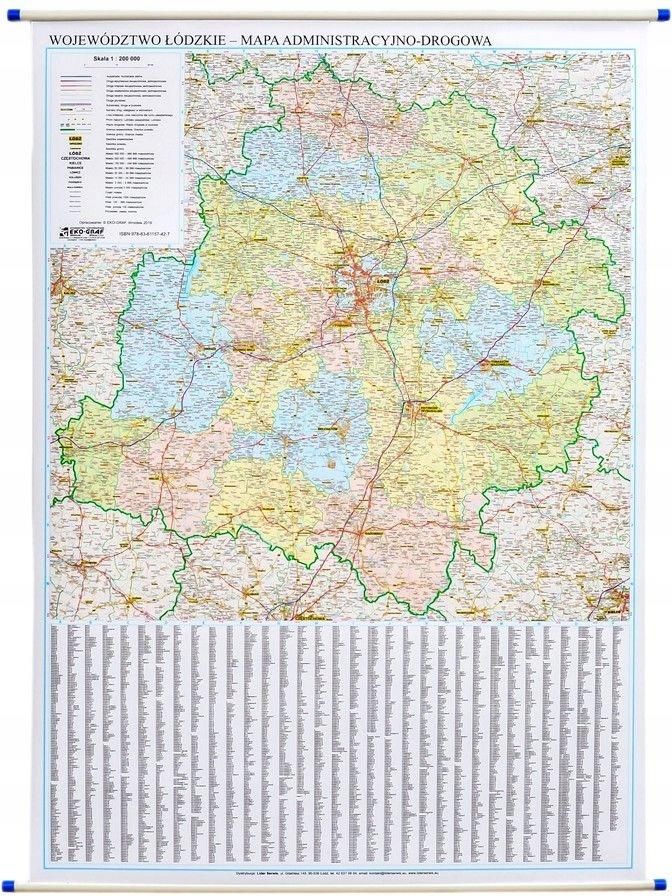 Województwo Łódzkie Mapa Ścienna Adm drogowa Ceny i opinie Ceneo pl