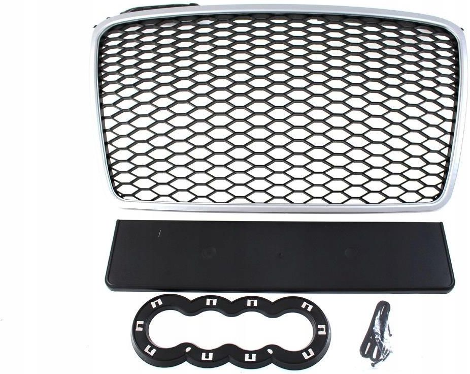 Zdjęcie GRILL AUDI A4 B7 RS-STYLE SILVER-BLACK (04-08) - Wrocław