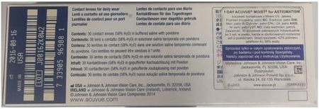 Acuvue Moist For Astigmatism 1-Day 30 szt. - zdjęcie 2