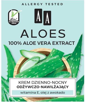 Krem AA Aloes 100% aloe vera extract odżywczo-nawilżający na dzień i noc 50ml - zdjęcie 4