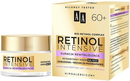 Krem AA Retinol Intensive 60+ intensywny odbudowa+redukcja przebarwień na noc 50ml - zdjęcie 4