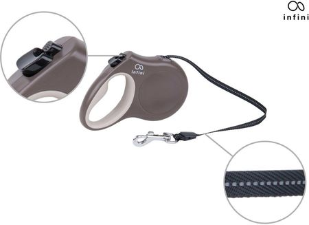 amiplay Smycz Automatyczna Infini Freedom S 3M 12Kg Brązowy - zdjęcie 4