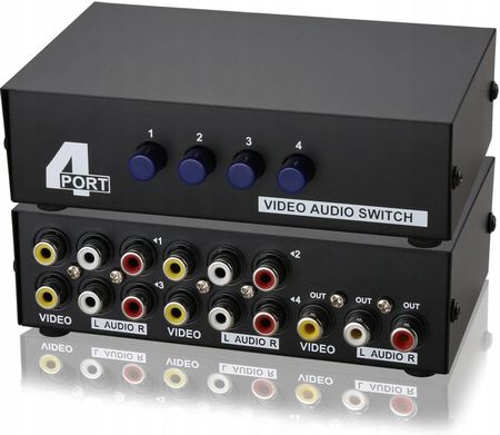 SWIATKABLI SWITCH 4IN1 AV RCA CHINCH 4X ROZGAŁĘŹNIK ADAPTER (3D30333) - zdjęcie 5