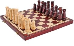 Sunrise Chess&Games Szachy Zamkowe Małe Rzeźbione Drewniane 500x250x60mm
