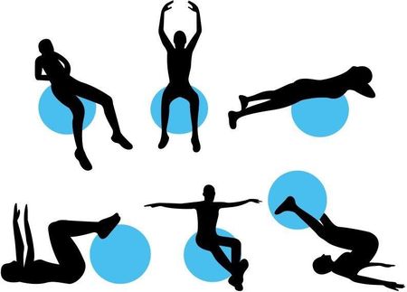 Avento Piłka Gimnastyczna Do Ćwiczeń Fitness 55Cm Odcienie Szarości I Srebra - zdjęcie 2