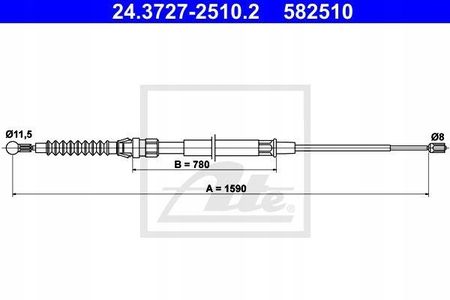 ATE LINKA HAMULCA RĘCZNEGO SKODA SUPERB 08- 24.3727-2510.2 - zdjęcie 2