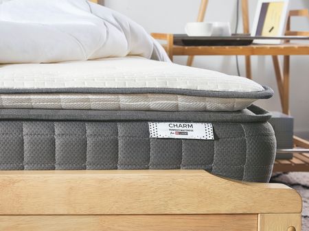 Beliani Materac piankowy biały bambusowy memory foam twardy 160 x 200 cm Charm - zdjęcie 5