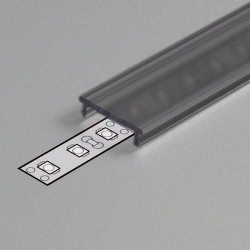 Zdjęcie Klosz zatrzaskowy "F" czarny do profili aluminiowych LED - 2mb - Zabrze