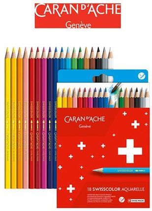 Kredki CARAN DACHE akwarelowe Swisscolor kartonowe pudełko 18 szt. - zdjęcie 2