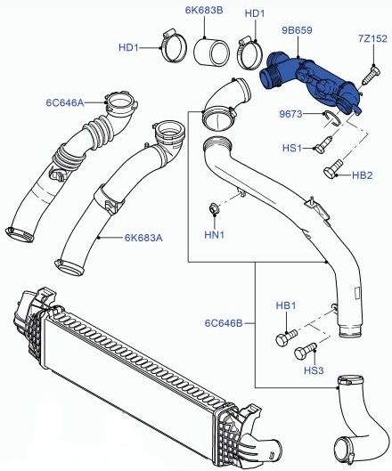 PRZEWÓD INTERCOOLERA REZONATOR VOLVO V50 S40 1 6D 1465156 9657083380