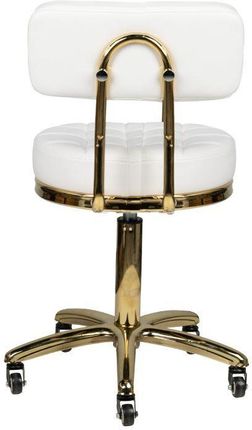 TABORET KOSMETYCZNY GOLD AM-961 BIAŁY - zdjęcie 5