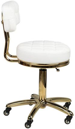 TABORET KOSMETYCZNY GOLD AM-961 BIAŁY - zdjęcie 4