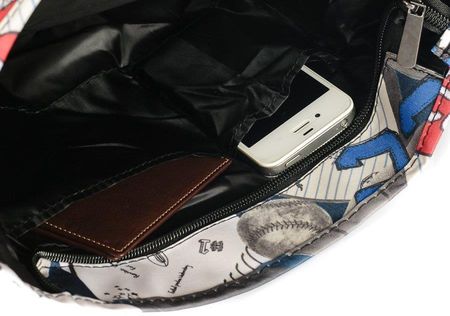 Loren materiałowa torebka listonoszka damska klapka - biały multicolor - zdjęcie 4