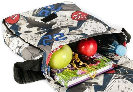 Loren materiałowa torebka listonoszka damska klapka - biały multicolor - zdjęcie 3