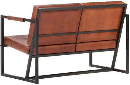 Vidaxl Sofa 2-Osobowa Brązowa Naturalna Skóra Kozia - zdjęcie 2