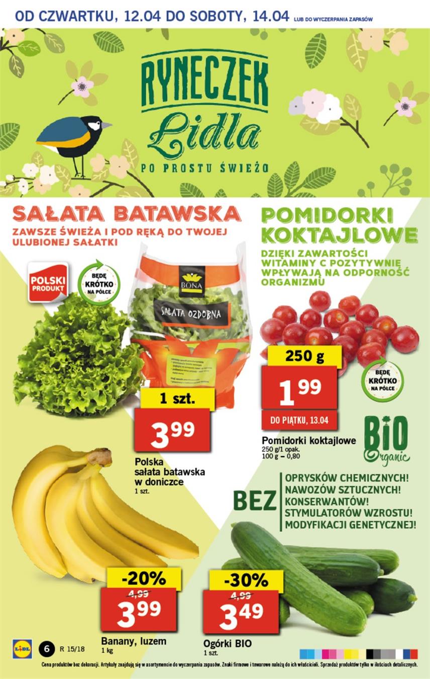 Gazetka Lidl Polska Sp. z o.o. nr 6 od 2018-04-12 do 2018-04-14