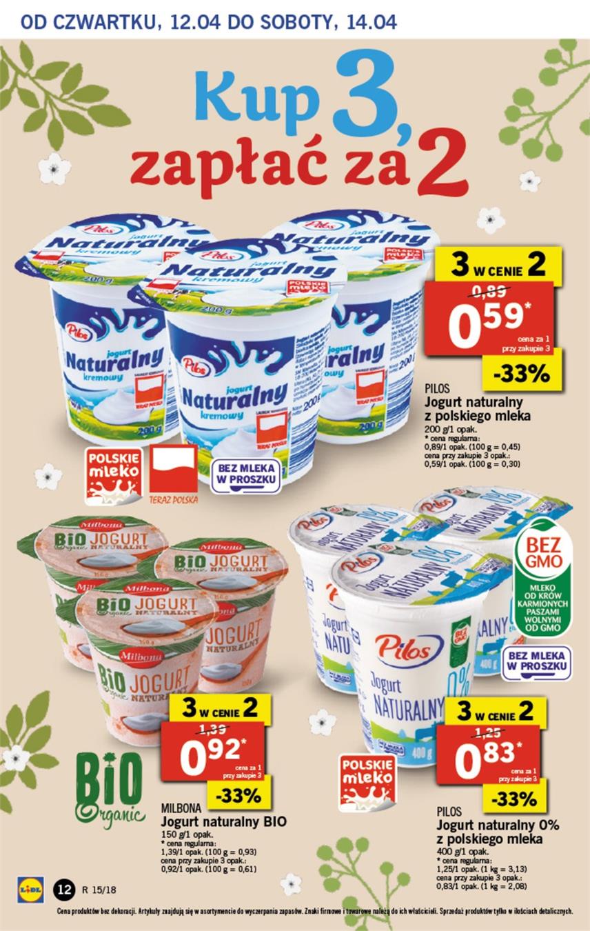 Gazetka Lidl Polska Sp. z o.o. nr 12 od 2018-04-12 do 2018-04-14