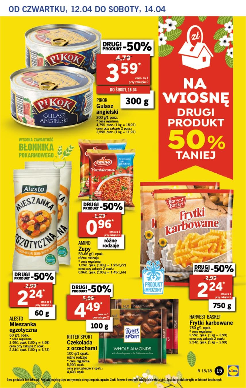 Gazetka Lidl Polska Sp. z o.o. nr 15 od 2018-04-12 do 2018-04-14