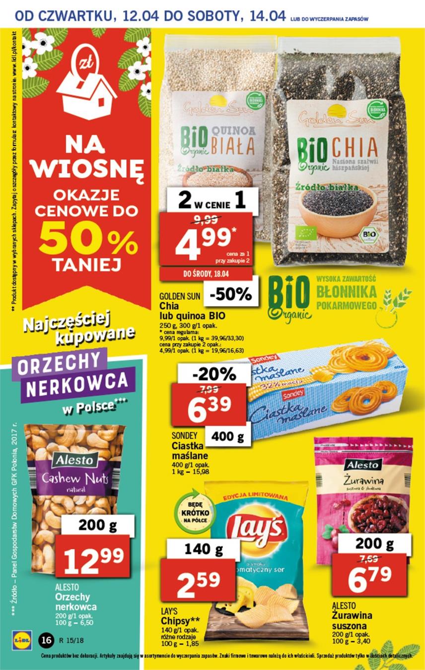 Gazetka Lidl Polska Sp. z o.o. nr 16 od 2018-04-12 do 2018-04-14
