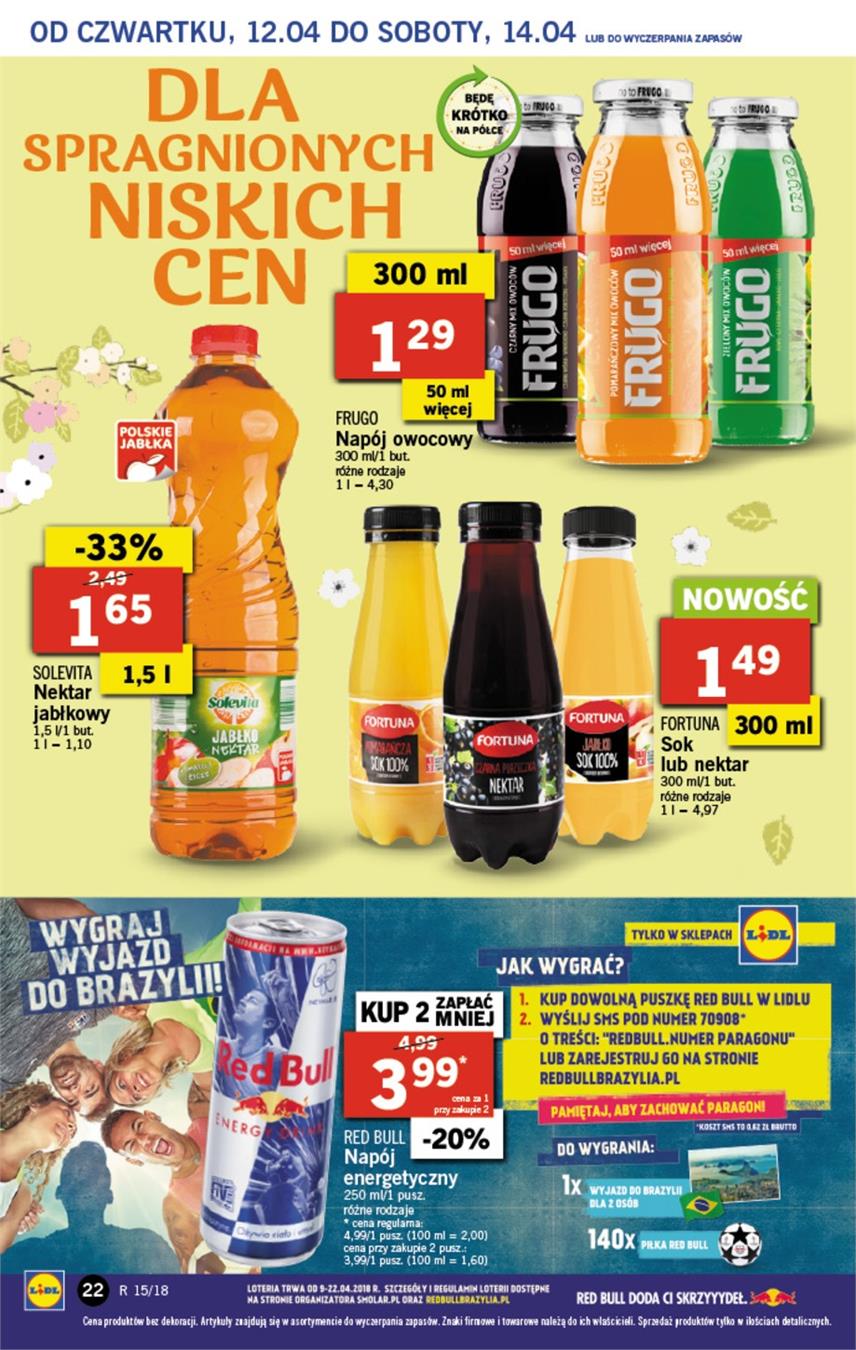 Gazetka Lidl Polska Sp. z o.o. nr 22 od 2018-04-12 do 2018-04-14