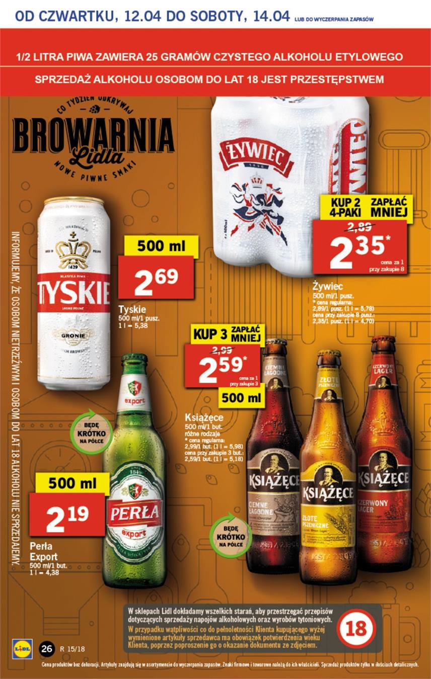 Gazetka Lidl Polska Sp. z o.o. nr 26 od 2018-04-12 do 2018-04-14