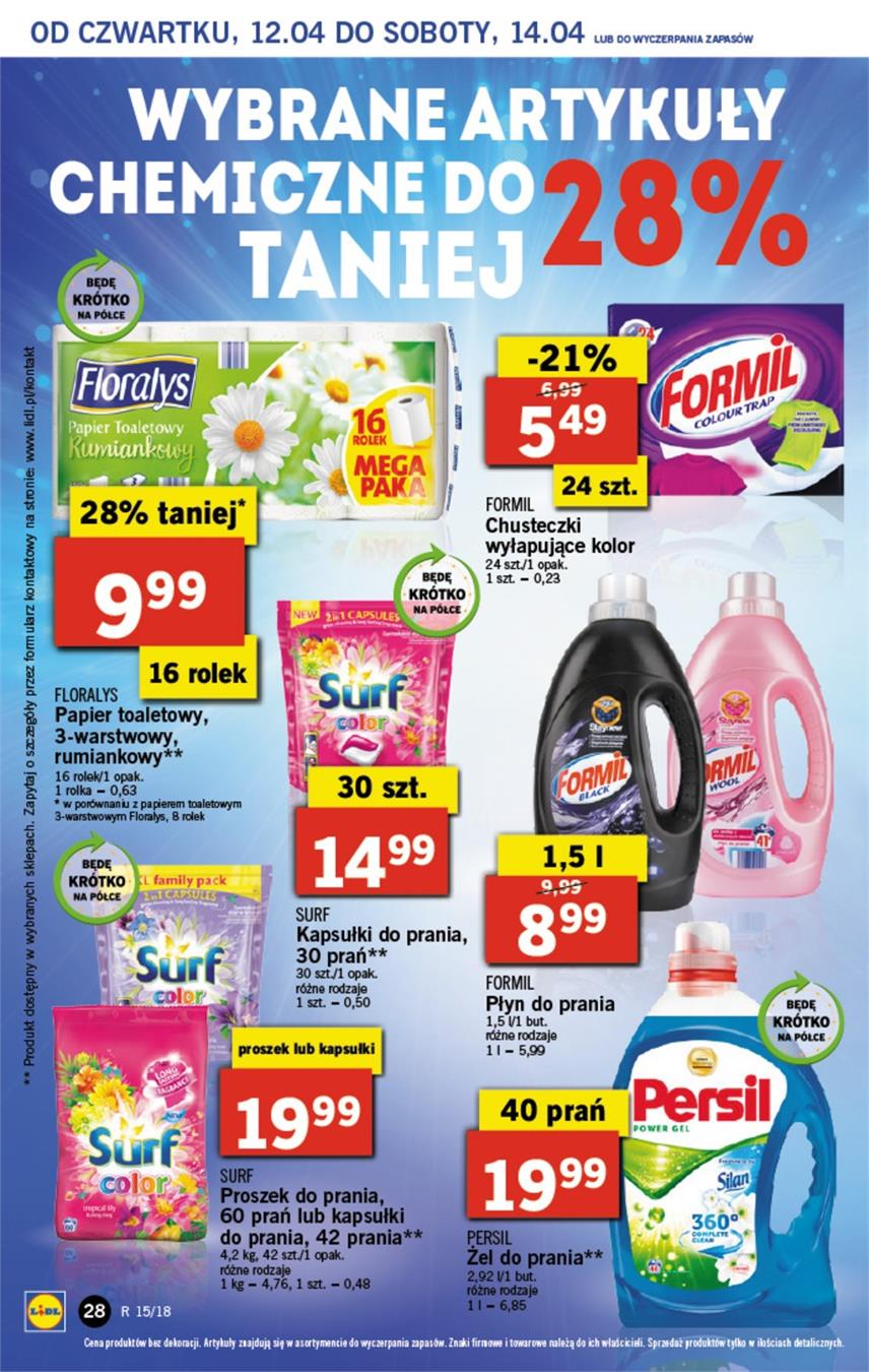 Gazetka Lidl Polska Sp. z o.o. nr 28 od 2018-04-12 do 2018-04-14