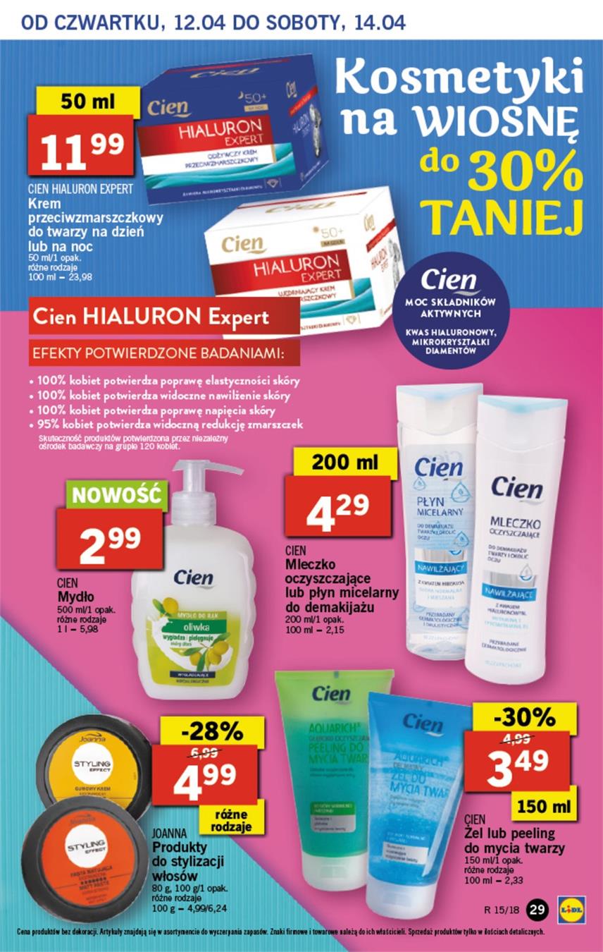 Gazetka Lidl Polska Sp. z o.o. nr 29 od 2018-04-12 do 2018-04-14