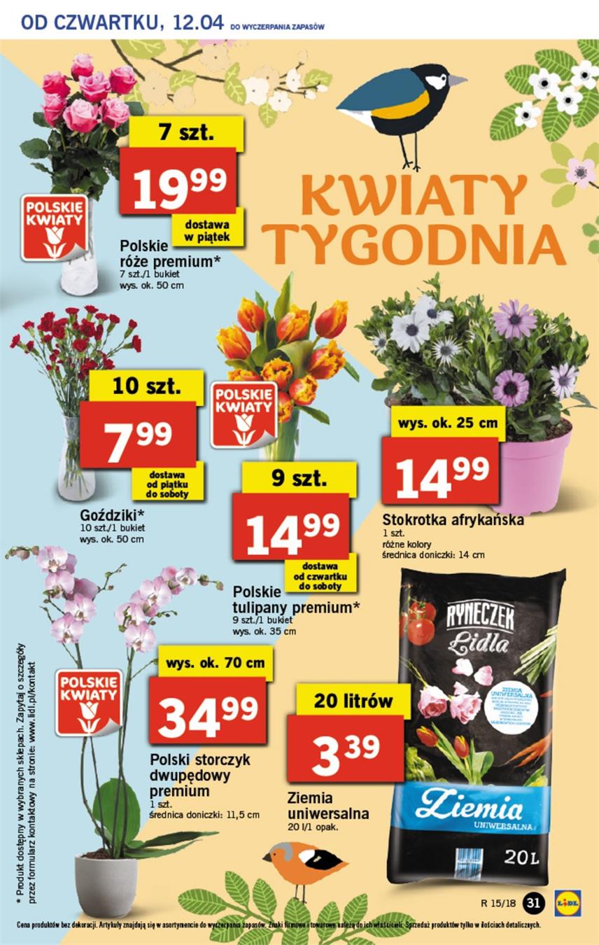 Gazetka Lidl Polska Sp. z o.o. nr 31 od 2018-04-12 do 2018-04-14