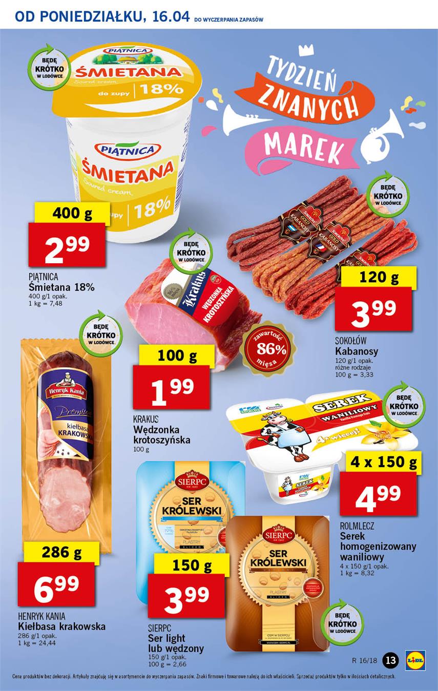 Gazetka Lidl Polska Sp. z o.o. nr 13 od 2018-04-16 do 2018-04-18