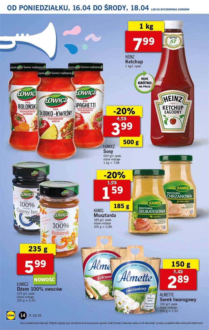 Gazetka Lidl Polska Sp. z o.o. nr 14 od 2018-04-16 do 2018-04-18