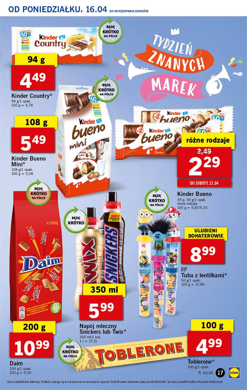 Gazetka Lidl Polska Sp. z o.o. nr 17 od 2018-04-16 do 2018-04-18