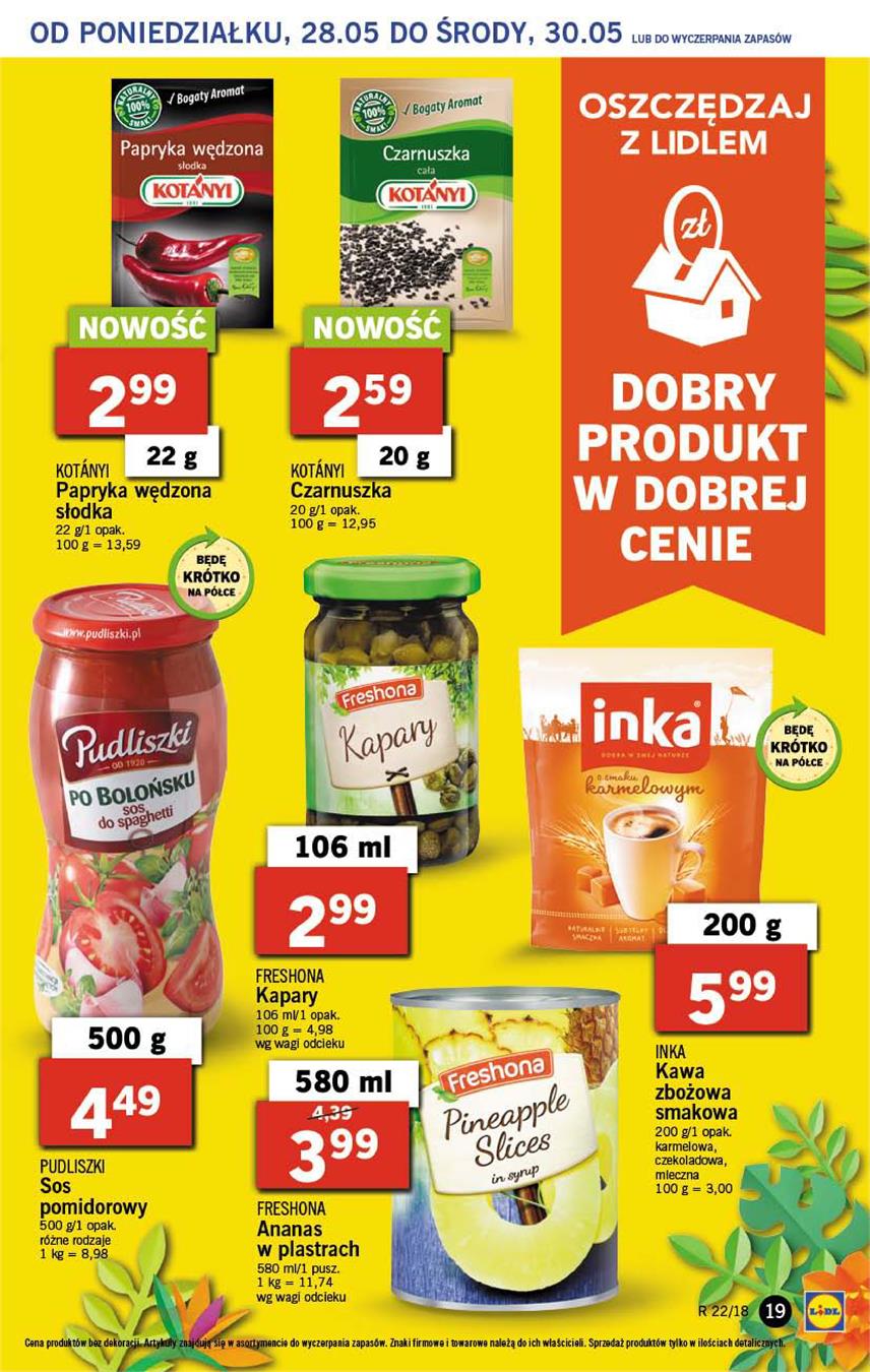 Gazetka Lidl Polska Sp. z o.o. nr 19 od 2018-05-28 do 2018-05-30