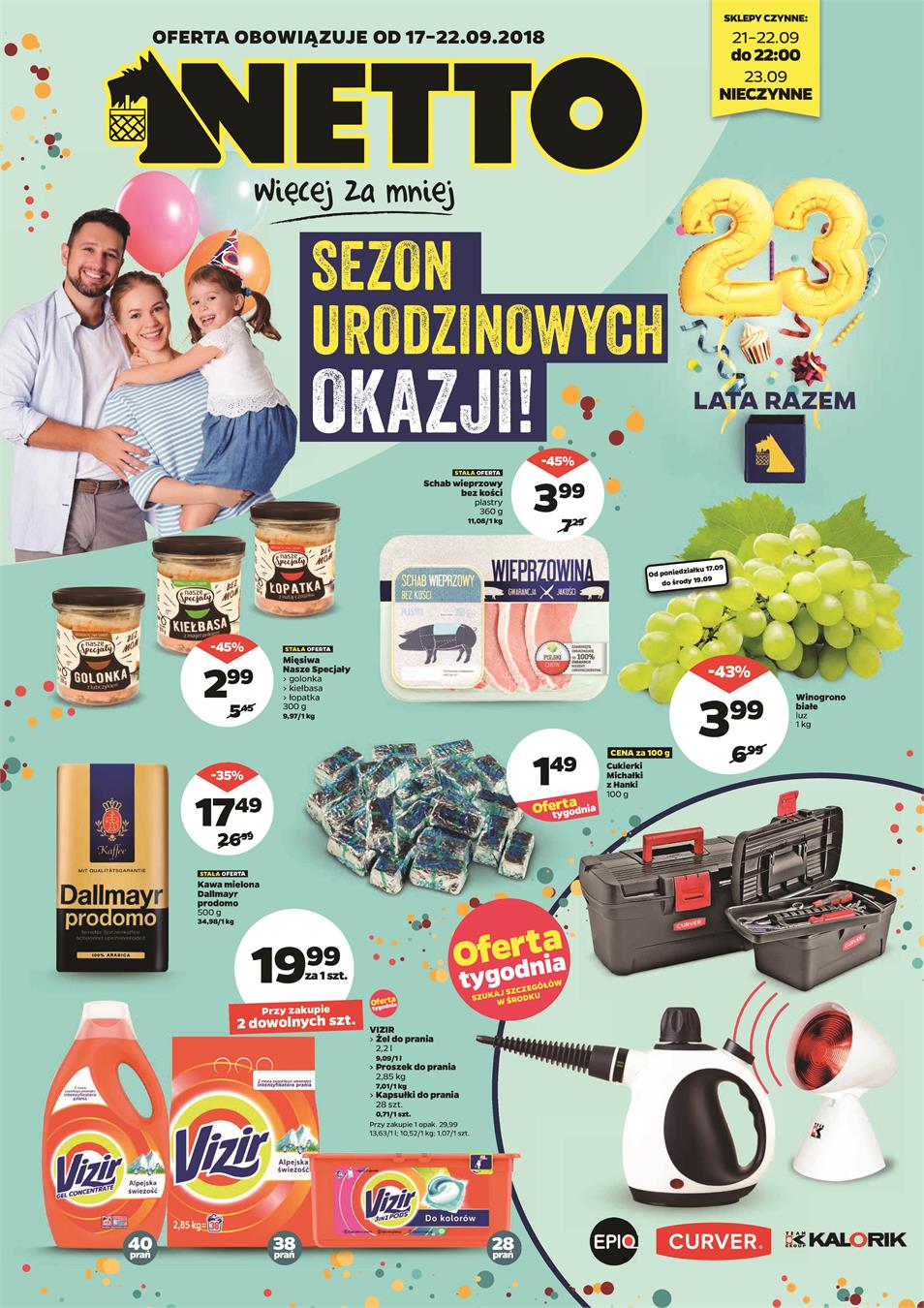 Gazetka Netto Sp. z o.o. nr 1 od 2018-09-17 do 2018-09-22