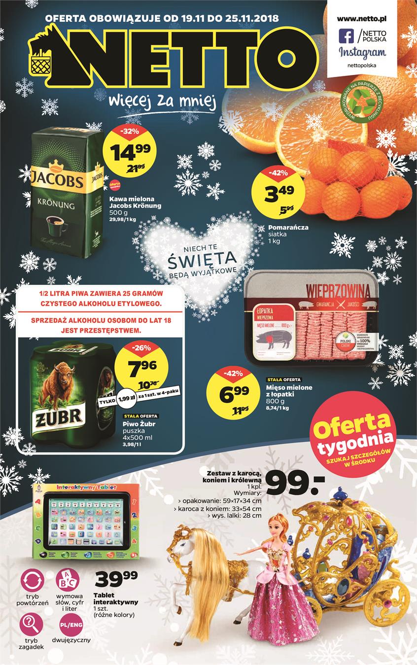 Gazetka Netto Sp. z o.o. nr 1 od 2018-11-19 do 2018-11-25
