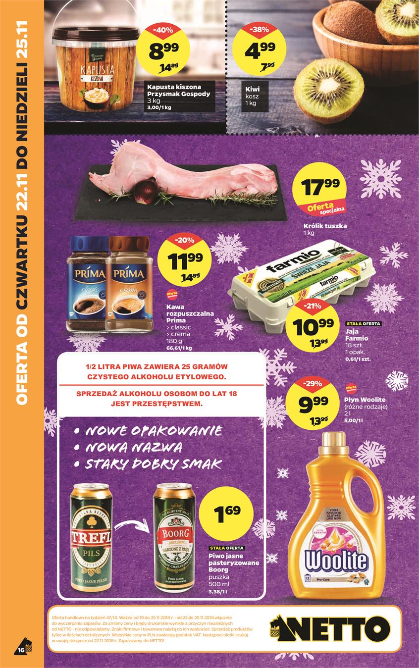Gazetka Netto Sp. z o.o. nr 16 od 2018-11-19 do 2018-11-25