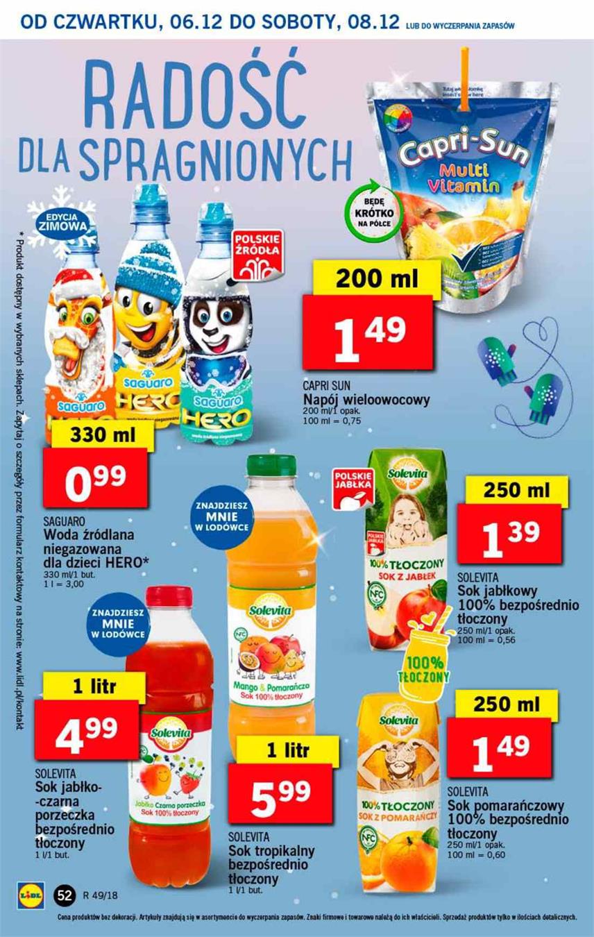 Gazetka Lidl Polska Sp. z o.o. nr 52 od 2018-12-06 do 2018-12-08